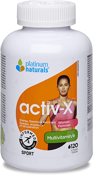 Platinum Naturals - activ-X for Women | Energy | Stamina | Recovery - 120 Softgels
