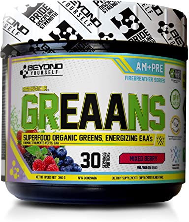 Beyond Yourself - GrEAAns (Superfood Organic Greens with Vegan Energizing EAAs) (mixed Berry)