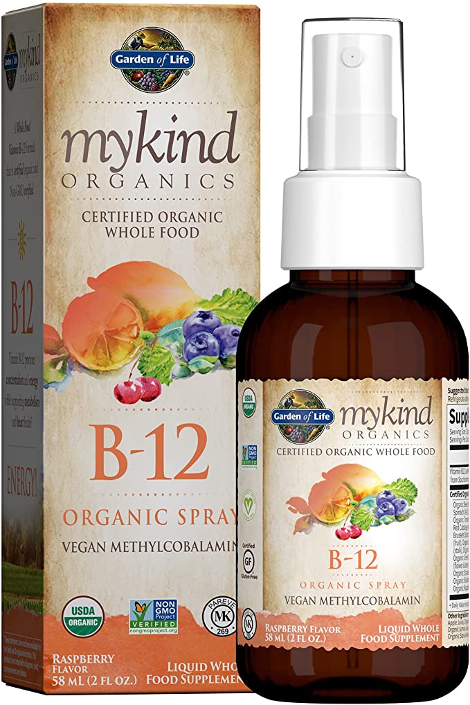 Garden of Life B12 Vitamin - mykind Organic Whole Food B-12, Raspberry, 2oz Liquid